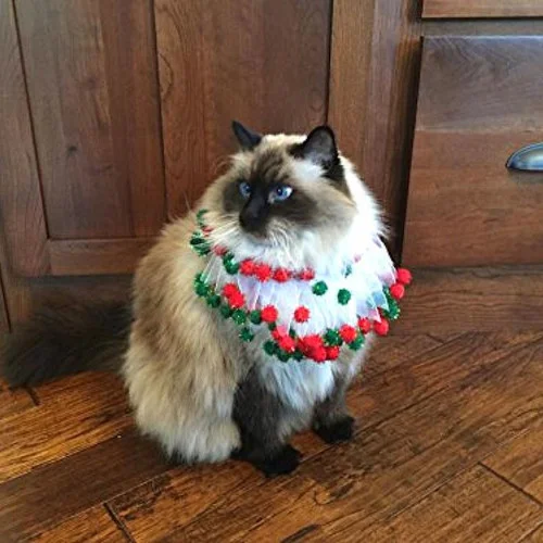 christmas-pom-pom-decorative-dog-collar-esempio Collare di Natale con Pom Pom per Cane e Gatto - MIDLEE - Foto 1 | AlanDog