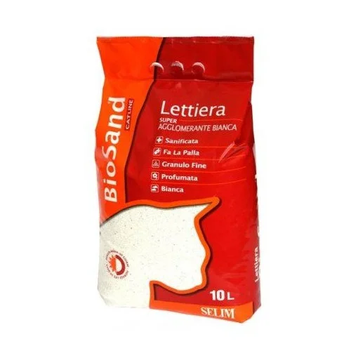 BioSand Lettiera SuperAgglomerante Bianca 1 BioSand Lettiera SuperAgglomerante Bianca - Biosand catline -Selim | AlanDog