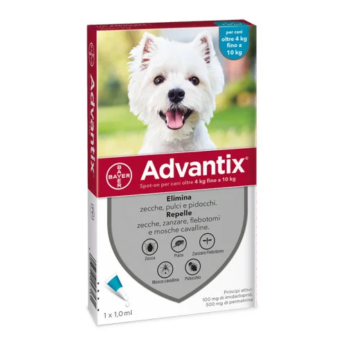 Advantix Antiparassitario per Cani 4 -10 kg - Monodose 1 Advantix Antiparassitario per Cani 4 -10 kg – Monodose | AlanDog