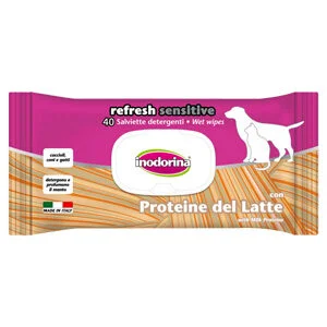 Inodorina Refresh Sensitive 40 salviette Proteine del Latte | AlanDog