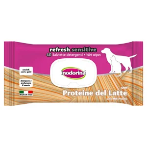 Inodorina Refresh Sensitive 40 salviette Proteine del Latte | AlanDog